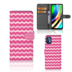 Motorola Moto G9 Plus Telefoon Hoesje Waves Pink