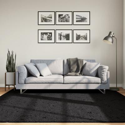 VidaXL Vloerkleed pamplona shaggy hoogpolig modern 200x200 cm zwart