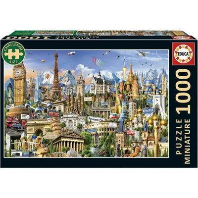 Puzzel - EDUCA - Symbolen van Miniatuur Europa - 1000 stukjes - 62,5 x 30 cm - vanaf 12 jaar
