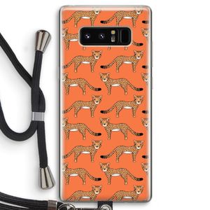 Cheetah: Samsung Galaxy Note 8 Transparant Hoesje met koord
