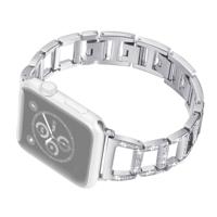 Kleurrijke diamant roestvrijstalen horlogeband voor Apple Watch serie & 40mm/3 & 2 & 1 38mm (zilver)