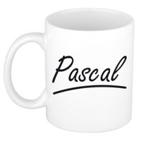 Naam cadeau mok / beker Pascal met sierlijke letters 300 ml - thumbnail