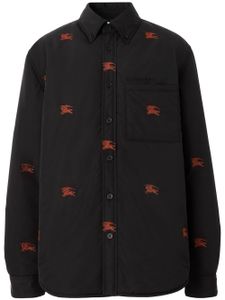 Burberry surchemise matelassée à broderies - Noir