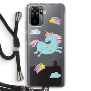 Vliegende eenhoorn: Xiaomi Redmi Note 10 Pro Transparant Hoesje met koord