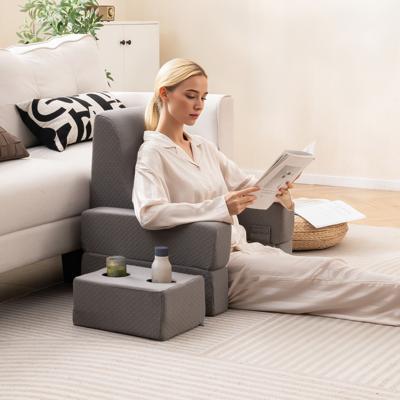 Leeskussen voor Bed & Bank Boeken Kussen met Bekerhouder Ergonomisch Rugkussen Grijs