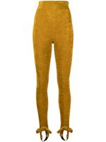 Viktor & Rolf legging en velours à détails de nœuds - Jaune