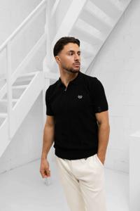 Quotrell Couture Cruz Knitted Polo Heren Zwart/Wit - Maat S - Kleur: Zwart | Soccerfanshop