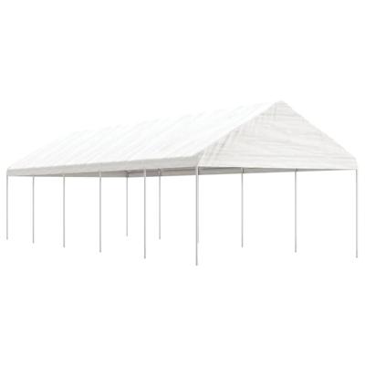 Prieel met dak 11,15x4,08x3,22 m polyetheen wit