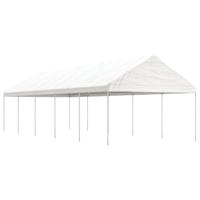 Prieel met dak 11,15x4,08x3,22 m polyetheen wit