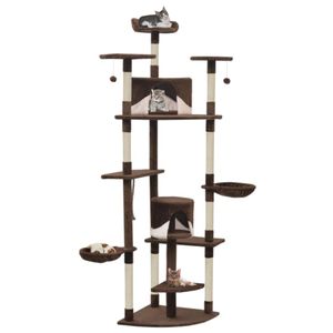 VidaXL Kattenkrabpaal met sisal krabpalen 203 cm bruin en wit