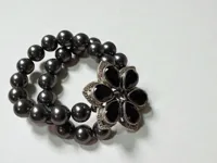 Dole Luna Luxe Armband met Zwarte Swarovski Bloem