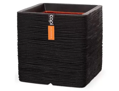 Capi Pot Vierkant Rib NL 30x30 cm - Zwart