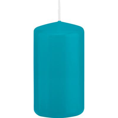 Cilinderkaars/stompkaars - turquoise - 6 x 12 cm - 40 branduren