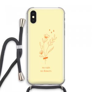 No rain no flowers: iPhone XS Max Transparant Hoesje met koord