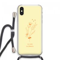 No rain no flowers: iPhone XS Max Transparant Hoesje met koord