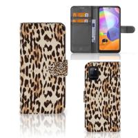 Samsung Galaxy A31 | Telefoonhoesje | Met pasjeshouder | Leopard