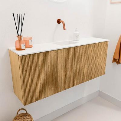 Toiletmeubel Mondiaz Joya | 100 cm | Meubelkleur Oak | Faye wastafel Talc Midden | Zonder kraangat(en) Toiletmeubel Mondiaz Joya | 100 cm | Meubelkleur Oak | Faye wastafel Talc Midden | Zonder kraangat(en)