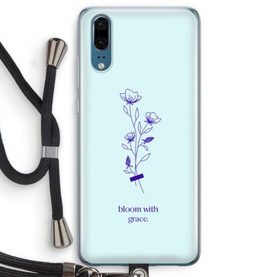 Bloom with grace: Huawei P20 Transparant Hoesje met koord