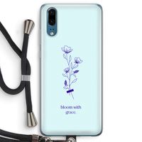 Bloom with grace: Huawei P20 Transparant Hoesje met koord