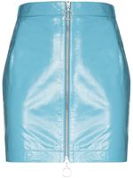 REMAIN mini-jupe en cuir à fermeture zippée - Bleu