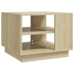 The Living Store Salontafel - Sonoma Eiken - 55 x 55 x 43 cm - Opbergruimte