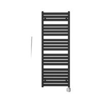 Electrische Wifi Radiator Sanicare HPW Carini Moda 160x60 cm Mat Zwart Met Thermostaat Zilver Rechtsonder