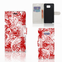 Telefoonhoesje met Naam Samsung Galaxy Note 5 Angel Skull Rood - thumbnail