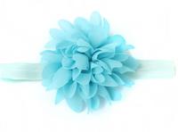 Baby meisje elastische Hairband kinderen haar slijtage bloem hoofdband (blauw)