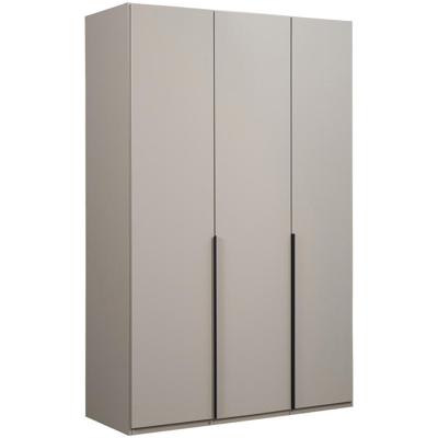 Leen Bakker - Kledingkast Milaan 3-deurs - Kiezel - 208x135x58 Cm - Spaanplaat - Beige#Taupe