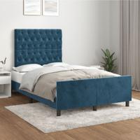 Bedframe zonder matras 120x200 cm fluweel donkerblauw