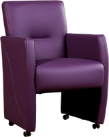 Paarse leren moderne eetkamerfauteuil Pleasure - Toledo Leer Aubergine (paars leer)