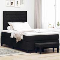 Boxspring bed met matras met hoofdeinde Zwart 120 x 190 cm Stof
