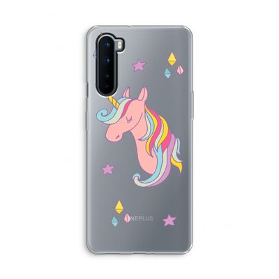 Roze eenhoorn: OnePlus Nord Transparant Hoesje