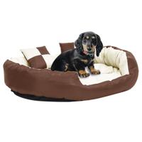 VidaXL Hondenkussen omkeerbaar en wasbaar 110x80x23 cm bruin en crème
