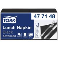 Servetten Tork 2-laags 1/4 gevouwen 200st zwart 477148