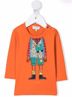 Paul Smith Junior t-shirt à imprimé graphique - Orange