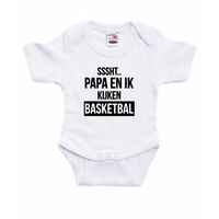 Sssht kijken basketbal verkleed/cadeau baby rompertje wit jongens/meisjes EK / WK supporter - thumbnail