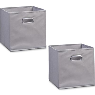 Zeller kastmanden - 6x - Grijs - vierkant - 32 x 32 cm - opbergmand - vakkenkast opbergers
