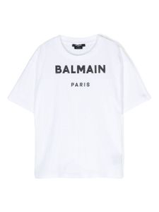 Balmain Kids t-shirt en coton à logo imprimé - Blanc