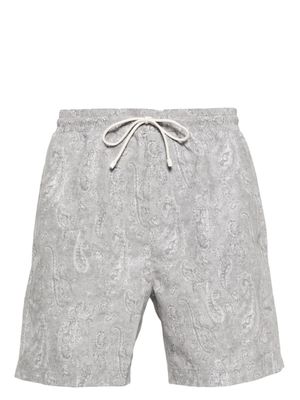 Brunello Cucinelli short de bain à imprimé bandana - Gris