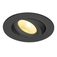 Salerno LED inbouwspot - 8W 650 lumen - 2700K warm wit - Dimbaar - Rond - Kantelbaar - IP44 waterdicht - Zwart - Voor binnen, buiten en badkamer