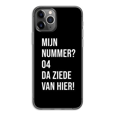 Da ziede van hier - Zwart: iPhone 11 Pro Transparant Hoesje