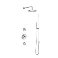 Hotbath Laddy Inbouw Regendoucheset Rond Met 2 Stopkranen, Wandarm, Hoofddouche 20cm, Staafhanddouche En Glijstang Chroom - thumbnail