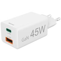 Hama USB-oplader 45.00 W 1x USB-A, 1x USB-C USB PD Wit Binnen USB Power Delivery (USB-PD) Hama USB-oplader 45.00 W 1x USB-A, 1x USB-C USB PD Wit Binnen USB Power Delivery (USB-PD)