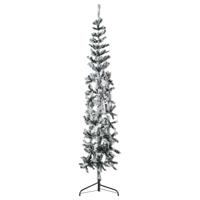 VidaXL Kunstkerstboom half met sneeuw smal 180 cm