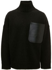 JW Anderson pull en cuir à poche poitrine - Noir