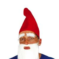 Kabouter/dwergen puntmuts - 54 cm - polyester - rood - voor volwassenen - verkleden