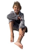 Grijze kinderbadjas fleece-152/158 (XL)