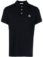 Moncler polo à patch logo - Bleu