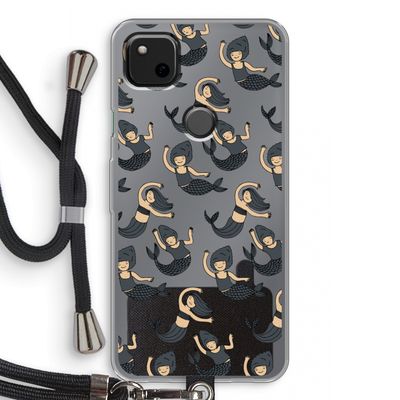 Zeemeermin: Pixel 4a Transparant Hoesje met koord